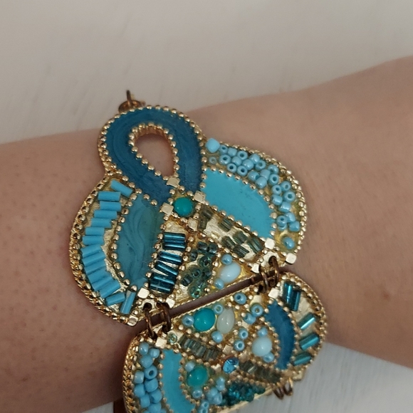 Betsey Johnson BOHEMIAN BLUE BEADED BRACELET - Picture 9 of 10